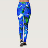 Blue Bougainvillea Leggings (Rückseite)