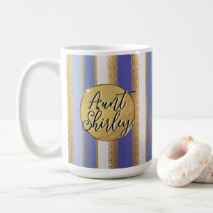 Blue Bougie Stripes Personalisiert Kaffee Tasse