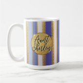 Blue Bougie Stripes Personalisiert Kaffee Tasse (Links)