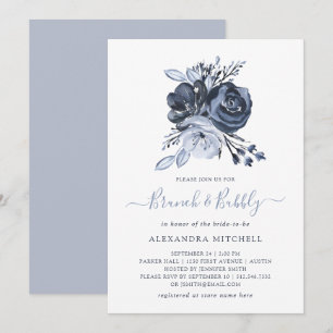 Blue Bouquet   Blumenbrunch und Bubbly Einladung