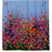 Blue Bouquet - Butterfly Duschvorhang (Vorderseite)