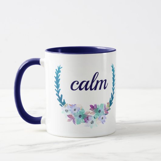 Blue Bouquet Calm Kaffee Morning Tasse (Links)