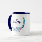 Blue Bouquet Calm Kaffee Morning Tasse (Vorderseite Links)