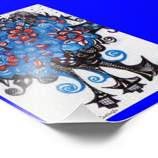 Blue Bouquet Fotodruck (Ecke)