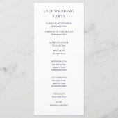 Blue Bouquet | Hochzeitsprogramm für Wasserfarben Programm (Rückseite)