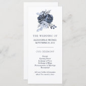 Blue Bouquet | Hochzeitsprogramm für Wasserfarben Programm (Vorne/Hinten)