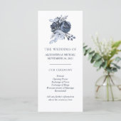 Blue Bouquet | Hochzeitsprogramm für Wasserfarben Programm (Stehend Vorderseite)