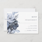 Blue Bouquet | Reaktion auf Hochzeiten von Wasserf RSVP Karte (Vorderseite)