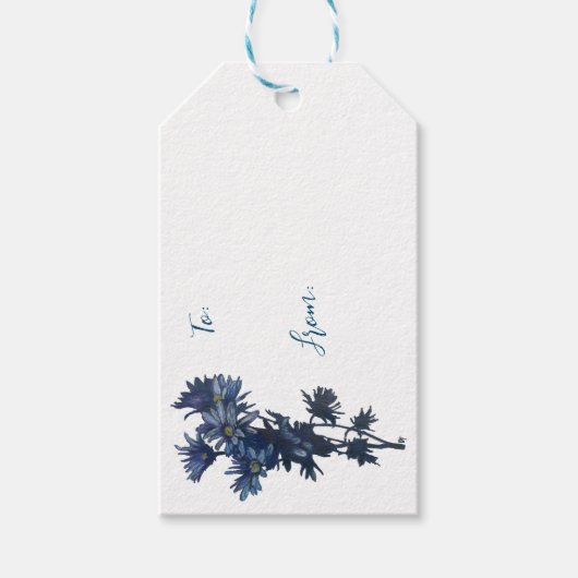 Blue Bouquet Sommer-Geschenk-Tag Geschenkanhänger (Vorderseite)