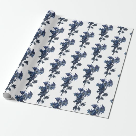 Blue Bouquet Summer Wrapping Paper Geschenkpapier (Ungerollt)