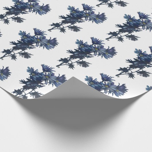 Blue Bouquet Summer Wrapping Paper Geschenkpapier (Ecke)