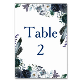 Blue Bouquet Vertikal 3,5" x 5" Tablecard Tischnummer