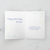 Blue Bouzouki Art Birthday Card Karte (Innenseite)