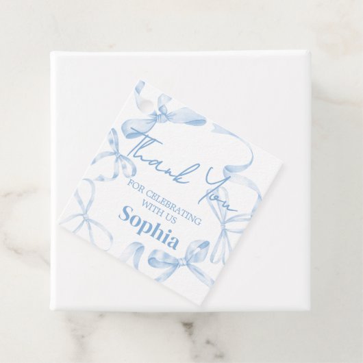 Blue Bow 16 . Geburtstag Birthday Geschenkanhänger (Beispiel)