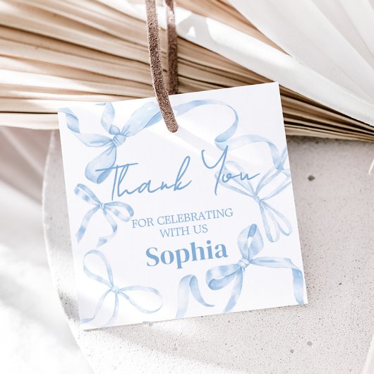 Blue Bow 16 . Geburtstag Birthday Geschenkanhänger