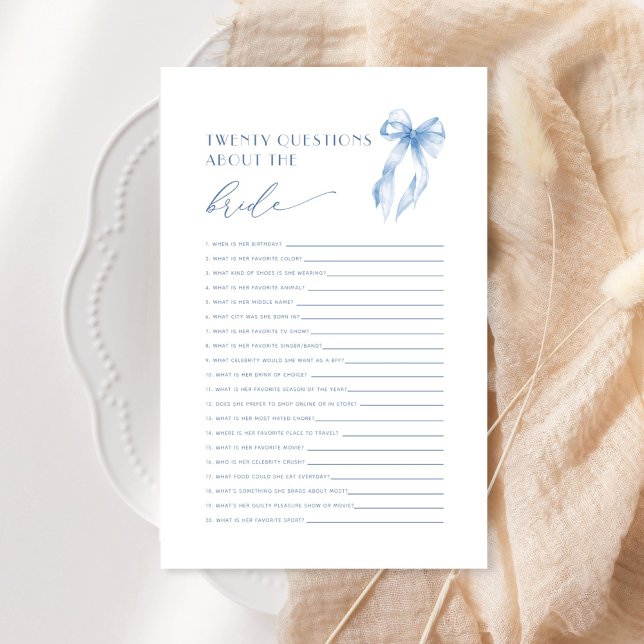 Blue Bow 20 Fragen zum Bride Game (Von Creator hochgeladen)
