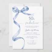 Blue Bow 50 & fabelhafte Einladung zum Geburtstag (Vorderseite)