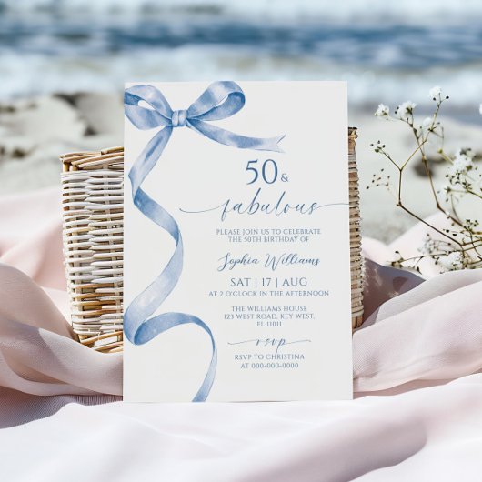 Blue Bow 50 & fabelhafte Einladung zum Geburtstag