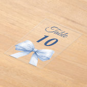Blue bow acrylic table number sign acryleinladungen (Ablage )