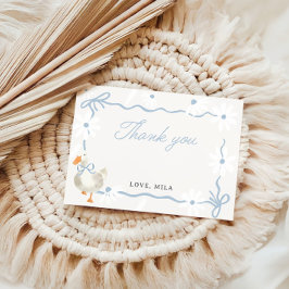 Blue Bow Albern Gänse Coquette Geburtstag Dankeskarte