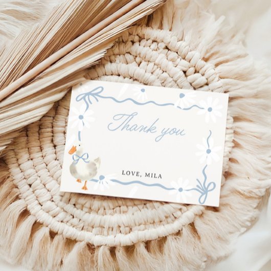 Blue Bow Albern Gänse Coquette Geburtstag Dankeskarte