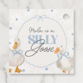 Blue Bow Albern Gänse Coquette Geburtstag Geschenkanhänger (Rückseite)