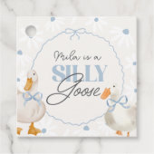 Blue Bow Albern Gänse Coquette Geburtstag Geschenkanhänger (Vorderseite)