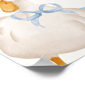 Blue Bow Albern Gänse Coquette Geburtstag Willkomm Poster (Ecke)