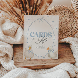 Blue Bow Albern Gänse Coquette Karte & Geschenke U Poster