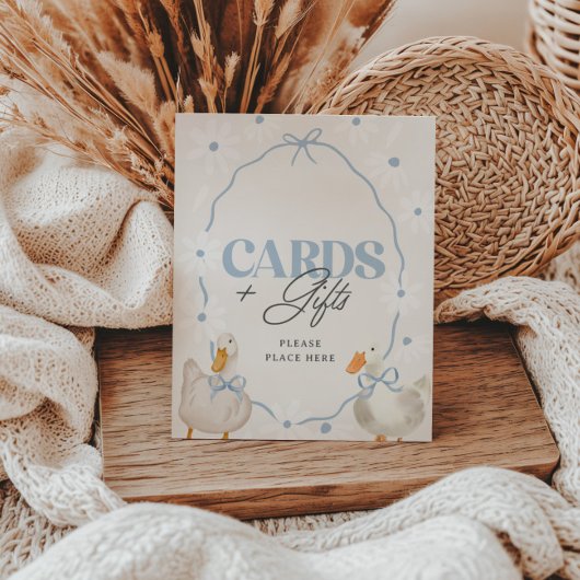 Blue Bow Albern Gänse Coquette Karte & Geschenke U Poster