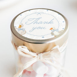 Blue Bow Albern Goose Coquette Birthday Classic Ro Runder Aufkleber