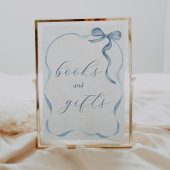 Blue Bow and Ribbon Books and Gifts Sign Poster