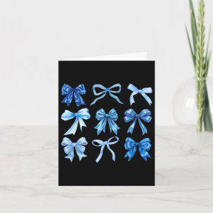 Blue Bow and Ribbon Niedlich Graphics Women Girls Karte
