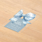 Blue Bow Baby Boy Elegant Baby Shower Acryleinladungen (Ablage )