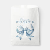 Blue Bow Baby Boy Elegant Baby Shower Geschenktütchen (Vorderseite)
