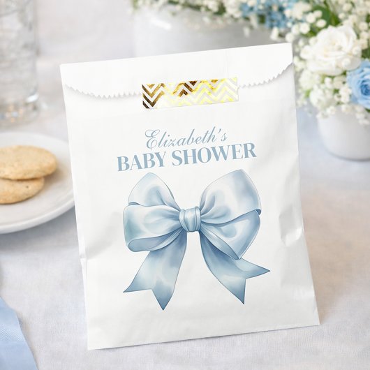 Blue Bow Baby Boy Elegant Baby Shower Geschenktütchen