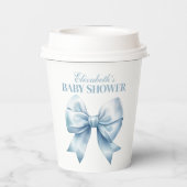 Blue Bow Baby Boy Elegant Baby Shower Paper Cups Pappbecher (Rückseite)