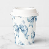 Blue Bow Baby Boy Elegant Baby Shower  Pappbecher (Rechts)