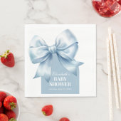 Blue Bow Baby Boy Elegant Baby Shower Serviette (Beispiel)