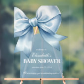 Blue Bow Baby Boy Elegant Baby Shower Welcome Acrylschild (Neutral)