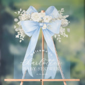 Blue Bow Baby boy Shower Welcome Acrylschild (Neutral)