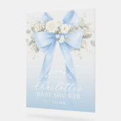 Blue Bow Baby boy Shower Welcome Acrylschild (Winkel)