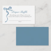 Blue Bow Baby Diaper Anfragekarte Begleitkarte (Vorne/Hinten)