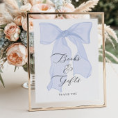 Blue Bow Baby Duschbücher und Geschenke Poster