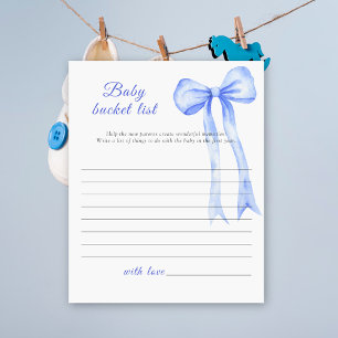 Blue Bow Baby Dusche - Baby Eimer List Spiel