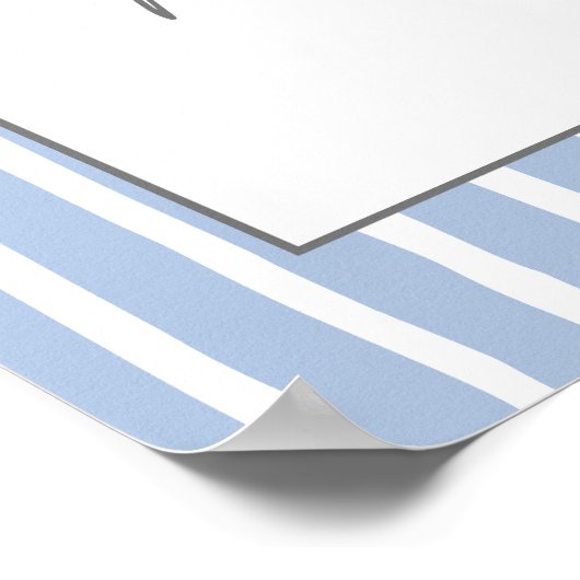 Blue Bow Baby Dusche Begrüßungszeichen Poster (Ecke)