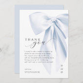 Blue Bow Baby Dusche Danke Card 12x18 Einladung (Vorne/Hinten)