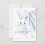 Blue Bow Baby Dusche Danke Karte (Vorderseite)