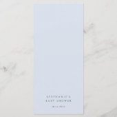 Blue Bow Baby Dusche Menükarte (Rückseite)