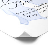 Blue Bow Baby Dusche Momosa Bar Poster (Ecke)